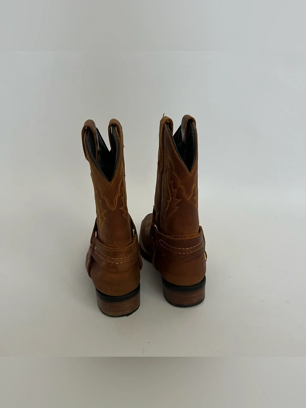 Caballo dorado kids brown leather cowboy boots
